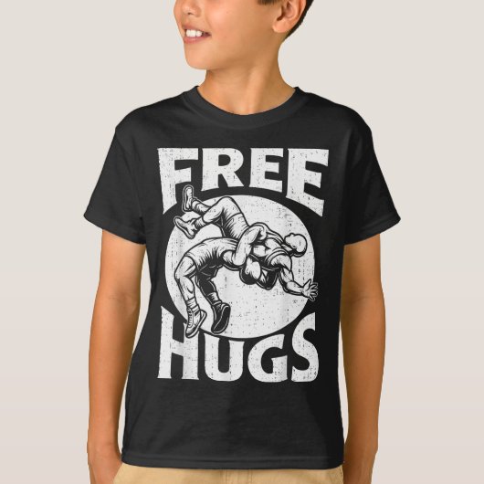 Hugs Funny Wrestling Humor Wrestler Wrestle Men Wo T-Shirt (Vorderseite)