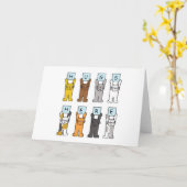 Hugs Hier Niedlicher Cartoon Katzen Karte (Gelbe Blume)