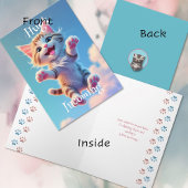 Hugs Incoming Niedlich Flying Tabby Kitten Geburts Karte