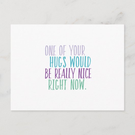Hugs jetzt Postkarte (Vorderseite)
