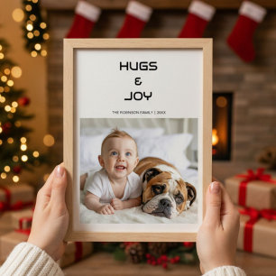 Hugs & Joy von den Menschen und der Hundekarte Feiertagskarte