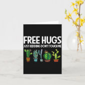 Hugs Just Kidding Don't Touch Me Funny Cactus Joke Karte (Gelbe Blume)