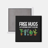 Hugs Just Kidding Don't Touch Me Funny Cactus Joke Magnet (Vorderseite/Rückseite)