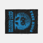 Hugs Just Kidding Don't Touch Me Hedgehog Funny Sa Fleecedecke (Vorderseite (Horizontal))