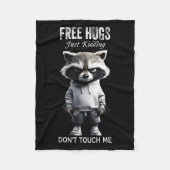Hugs Just Kidding Don't Touch Me Racoon Workout Gy Fleecedecke (Vorderseite)