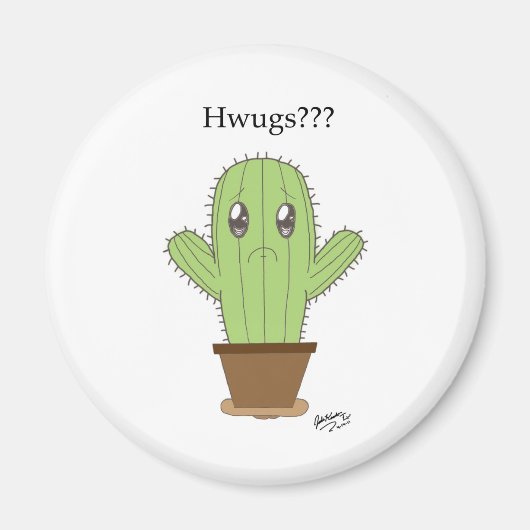 "Hugs???" Kaktus Magnet (Vorne)