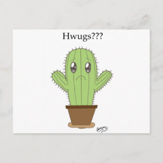 "Hugs???" Kaktus Postkarte