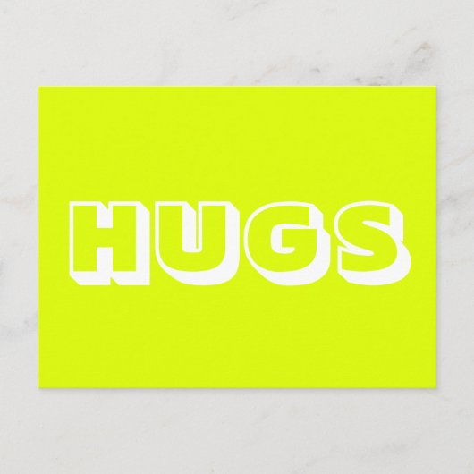 Hugs, kartreuse weiß postkarte (Vorderseite)