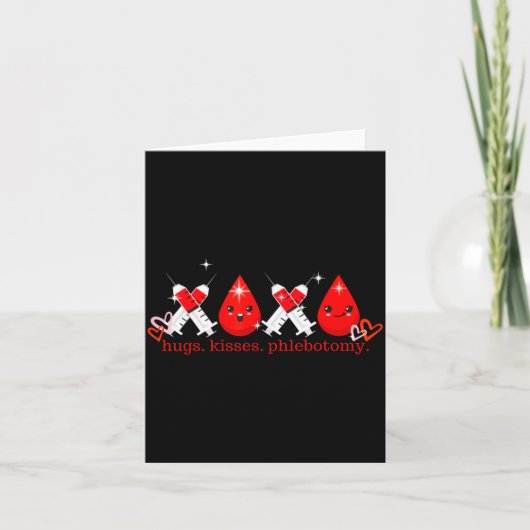 Hugs Kiss Phlebotomy Valentines Phlebotomist Lab T Karte (Vorderseite)