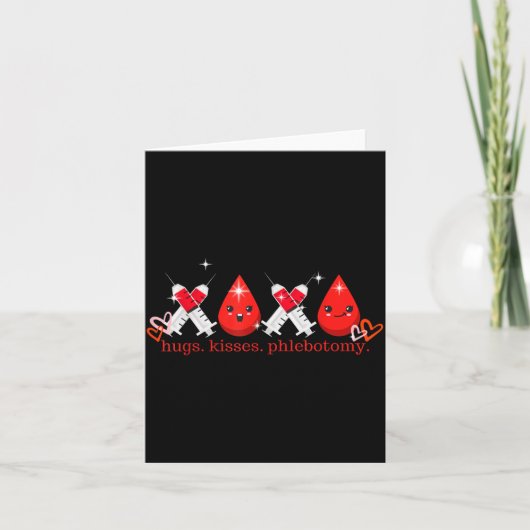 Hugs Kiss Phlebotomy Valentines Phlebotomist Lab T Karte (Vorderseite)