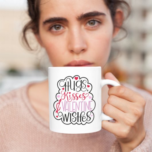 Hugs, kisses and Valentine Wishes, Hearts, Love 2 Kaffeetasse