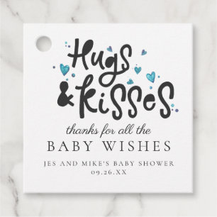 Hugs & Kisses   Baby Showmarke Geschenkanhänger