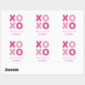 Hugs Kisses Balloon Letter Valentine's Day Quadratischer Aufkleber (Blatt)