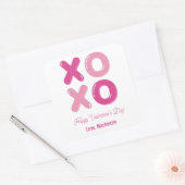 Hugs Kisses Balloon Letter Valentine's Day Quadratischer Aufkleber (Umschlag)