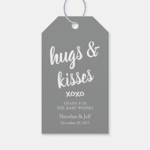 Hugs & Kisses Blue danke Ihnen Baby Shower Geschen Geschenkanhänger