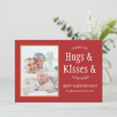 Hugs & Kisses Fotokarte Feiertagskarte (Stehend Vorderseite)