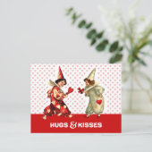 Hugs & Kisses Funny Kids Valentinstag Postkarten (Stehend Vorderseite)