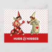 Hugs & Kisses Funny Kids Valentinstag Postkarten (Vorderseite)