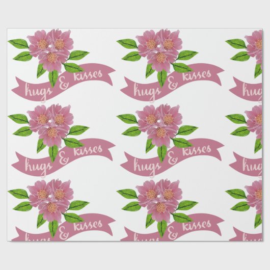 Hugs & Kisses Geschenkpapier (Flach)
