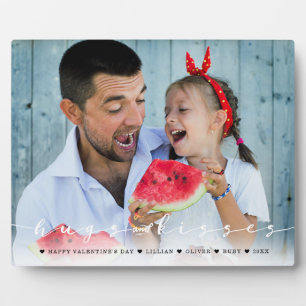 Hugs & Kisses Happy Valentine's Day Family Foto Fotoplatte