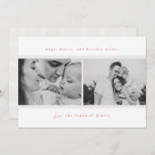 Hugs, Kisses, Holiday Wishs Red Ankündigung (Vorne/Hinten)