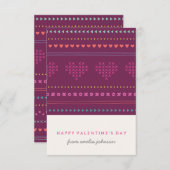 Hugs & Kisses Klassenraum Valentine - Plum Einladung (Vorne/Hinten)