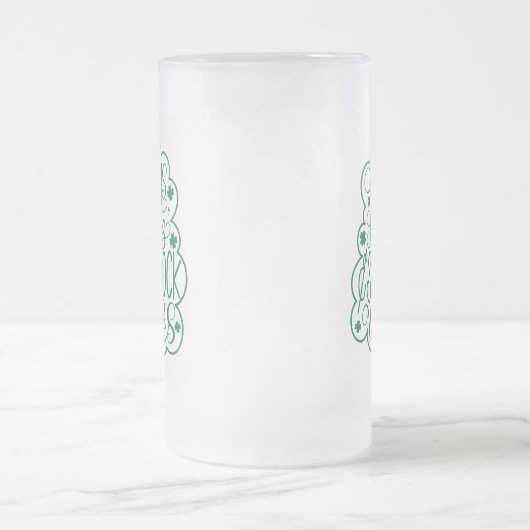 Hugs, Kisses & Kleeblatt wünscht St. Patrick's Day Mattglas Bierglas (Mittel)