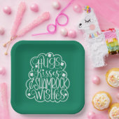 Hugs, Kisses & Kleeblatt wünscht St. Patrick's Day Pappteller (Party)