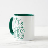 Hugs, Kisses & Kleeblatt wünscht St. Patrick's Day Tasse (Vorderseite Links)
