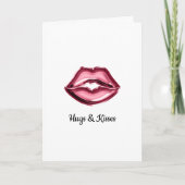 Hugs Kisses Lips Karte (Vorderseite)