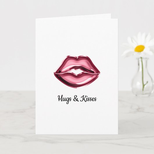 Hugs Kisses Lips Karte (Kleine Pflanze)