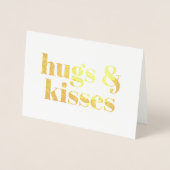 Hugs & Kisses moderner, kühner Typografie-Brauch Folienkarte (Vorderseite)