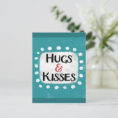 Hugs & Kisses Postcard Postkarte (Stehend Vorderseite)