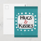 Hugs & Kisses Postcard Postkarte (Vorne/Hinten)