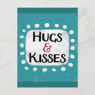 Hugs & Kisses Postcard Postkarte