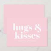 Hugs & Kisses rosa, moderne, fette Typografie (Vorne/Hinten)