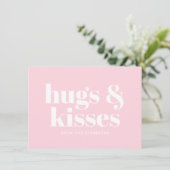 Hugs & Kisses rosa, moderne, fette Typografie (Stehend Vorderseite)