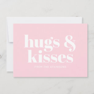 Hugs & Kisses rosa, moderne, fette Typografie