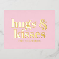 Hugs & Kisses rosa, moderne, fette Typografie