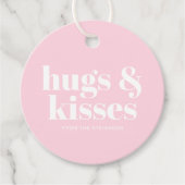 Hugs & Kisses rosa, moderne, fette Typografie Geschenkanhänger (Vorderseite)