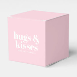 Hugs & Kisses rosa, moderne Typografie Geschenkschachtel