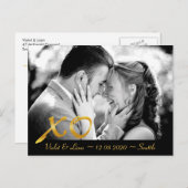 Hugs & Kisses Save the Date Ankündigungspostkarte (Vorne/Hinten)