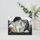 Hugs & Kisses Save the Date Ankündigungspostkarte (Stehend Vorderseite)