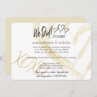 Hugs, Kisses und Herzen nach Hochzeitsparty Einladung