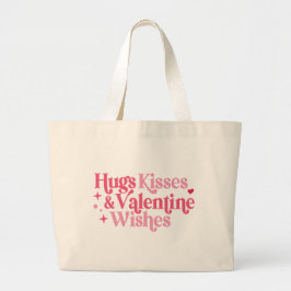 Hugs Kisses Valentine wünscht Tote Bag Jumbo Stoffbeutel