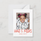 Hugs & Kisses Valentine's Classroom Foto Card Mitteilungskarte (Vorderseite)