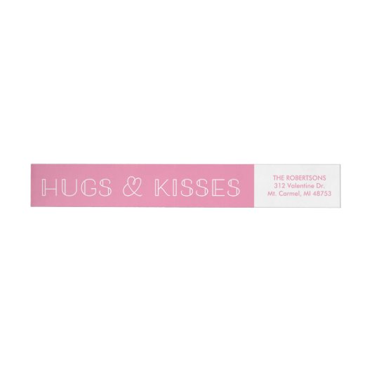 Hugs & Kisses Valentine's Day Return Address Label (Person)