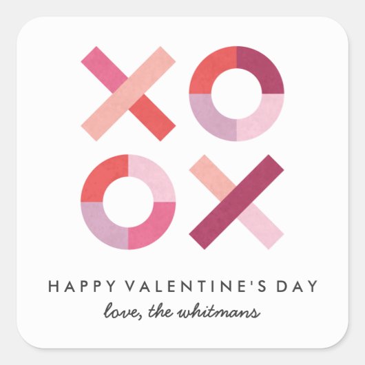 Hugs + Kisses Valentine's Day Sticker - Blush (Vorderseite)