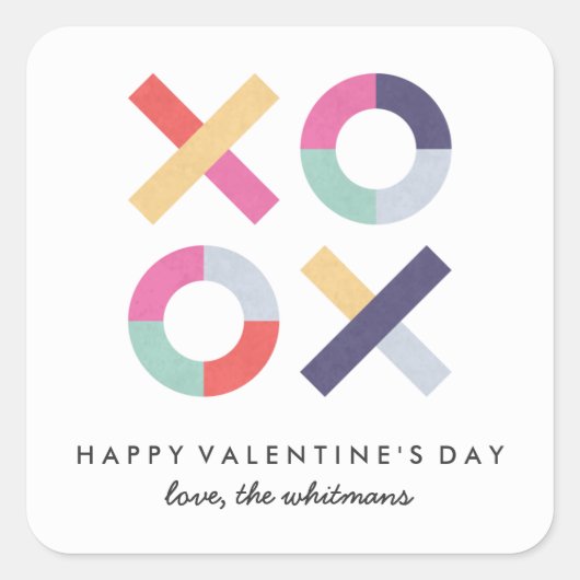 Hugs + Kisses Valentine's Day Sticker - Pulver (Vorderseite)