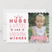 Hugs & Kisses & Valentine's Wish Feiertagskarte (Vorderseite)